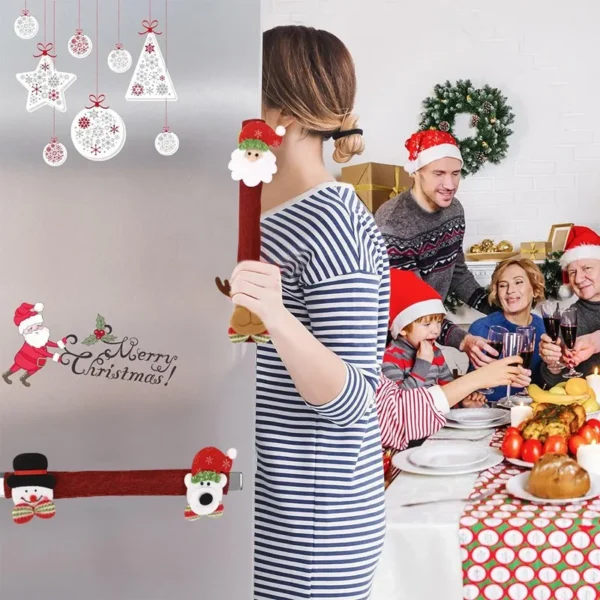 Christmas Plush Cloth Refrigerator Handle Covers Appliance Handle Covers Xmas Decorations for Home 2024 Navidad Natal New Year - Image 4