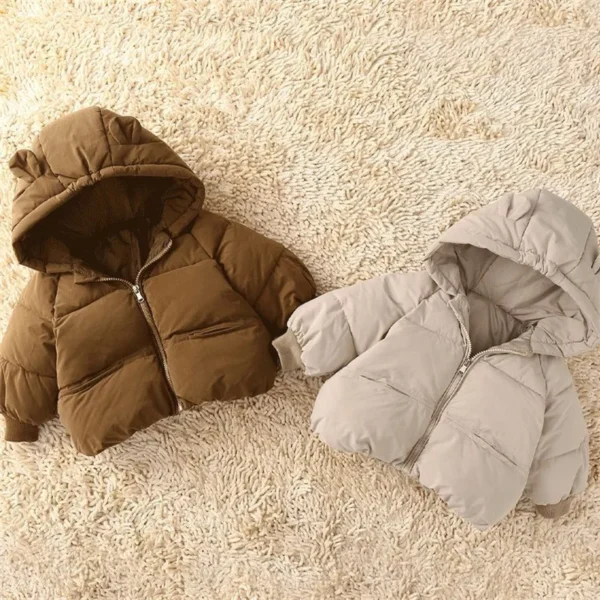 Boys Girls Warm Hooded Outerwear Baby Winter Thickened Jackets Childrens Solid Color Cotton Down Coat Kids Casual Clothing - Image 5