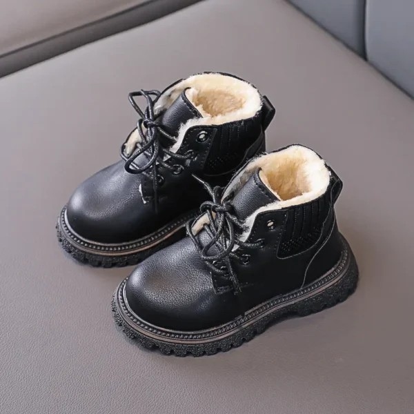 Cozy Plush Lining Children Snow Boots Anti-skid Soft Bottom with A Grippy Material Baby Toddler Boys Girls Winter Shoes E08061 - Image 5