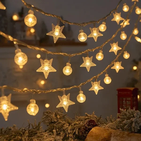 3M 2024 Christmas Decoration for Home Christmas Lights Snowflake String Lights Fairy LED Lamp New Year 2025 Tree Garden Noel 6 - Image 3