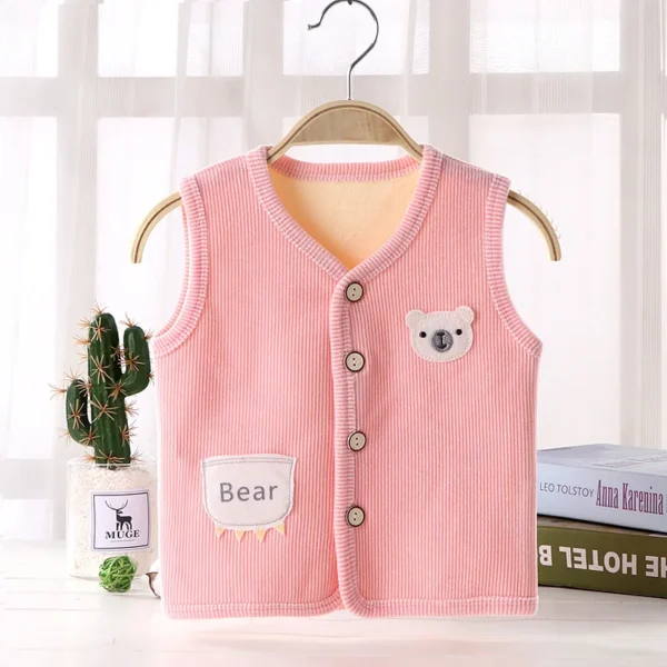 Autumn Winter Kids Clothes Waistcoat Children Vest Boy Girl Thicken Lining Keep Warm Jackets Children's Clothing Comfortable - Image 2