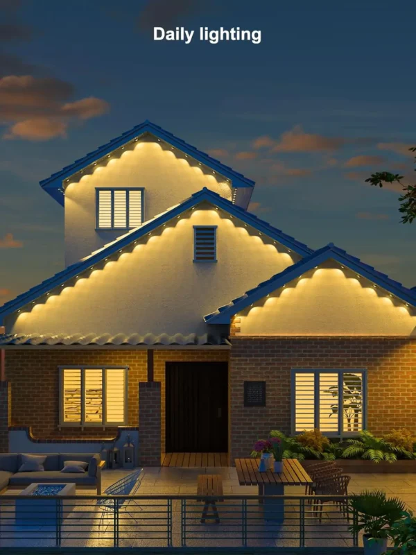 Permanent 100ft Smart Outdoor Lights 72 LED Lights Cool/Warm Eaves Lights IP65 Waterproof Christmas Halloween Party - Image 4
