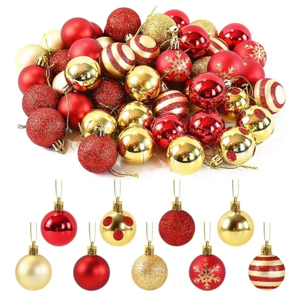 50Pcs/box 4cm Christmas Balls Ornament Xmas Tree Hanging Bauble Pendant 2024 Christmas Decoration for Home 2025 New Year Gifts - Image 2