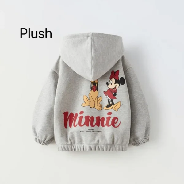 Casual Autumn Costume Boys And Girls Sports Outerweat Long Sleeve Plush Sweatshirt Coats New Minnie Donald Duck Print Hoodies - Image 4