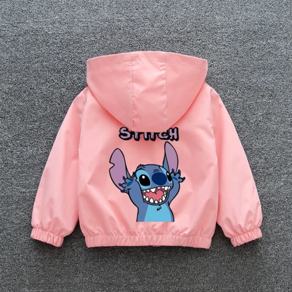Lilo and Stitch Children Girls Hooded Jacket Coat 2024 Autumn Baby Boy Cartoon Zipper Long Sleeve Casual Clothing Kids Outerwear - Image 5