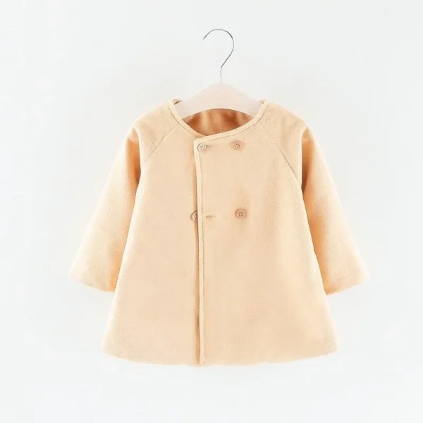 Autumn and Winter New Fashion Solid Color Baby Girls' Coat Korean Style Children's Long Sleeve Clothing (0-3 Years Old) - Image 2