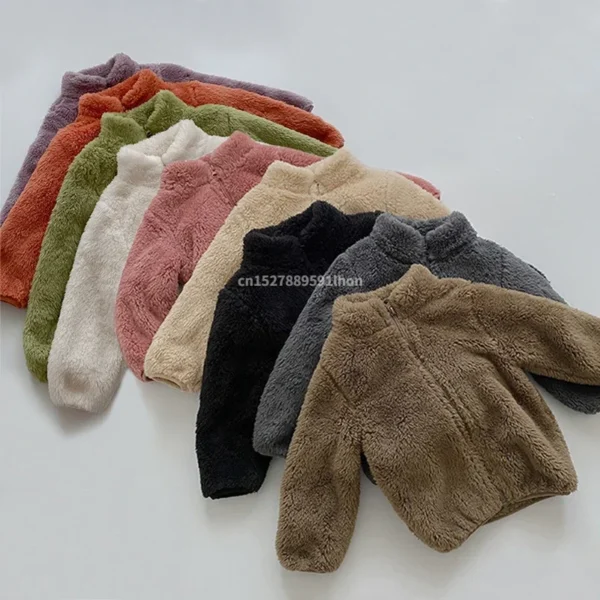 Pink Girls Jackets Autumn Coat Winter Thermal Fleece Jacket for Children 1 2 3 4 5Yrs Kids Coats Warm Korean Outerwear - Image 2