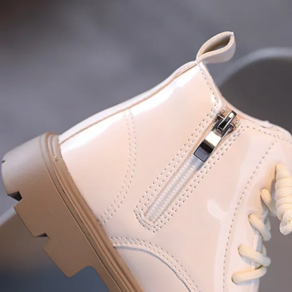 Kids Fashion Rubber Boots Cool Autumn Soft Sole Glitter Leather Korean Style Zipper Girls' Shoes Children's Ankle Boots - Image 5
