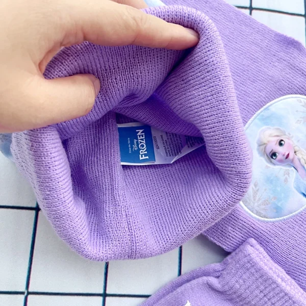 Children's Hat New Fall Winter ELSA Cartoon Hat Scarf Gloves Kids Toddler Girl Hat and Scarf Set - Image 5
