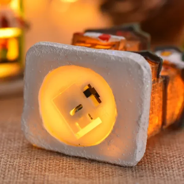Christmas Decoration 2024 New Year Night Light LED Luminous Snow House Sculpture Home Resin Crafts Xmas Gift for Kids - Image 6