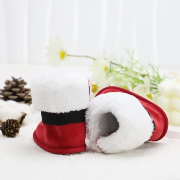 Baby Toddler Shoes, Christmas Cute Plush Heart Boots, Warm and Non-Slip, Suitable for Festival & Party Wear, Winter Style - Image 4