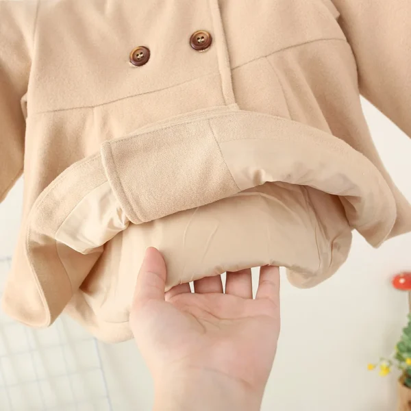 Autumn Newborn Girl Long Sleeve Woolen Coat Thickened Polo Collar Children's Jacket Fashion Double breasted Children's Clothing - Image 6
