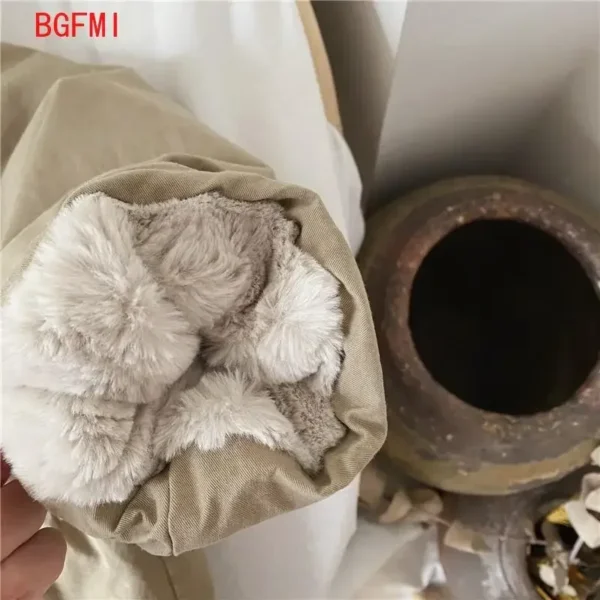 Baby Boys Khaki Lamb Wool Blend Parkas Coat Autumn Winter Coats Fur Jackets for Girls Cute Warm Jacket Children Snowsuit Fashion - Image 6
