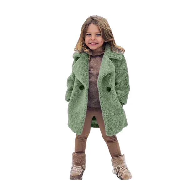 Warm Lamb's Wool Jackets For Girls Boys Winter Fleece Outerwear Autumn Children Fashion Single-Breasted Coats Big Kids Clothes - Image 2