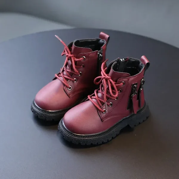 2024 Spring Autumn Winter Ankle Boots Light Girl Platform Shoes Burgundy Beige Black Boys Short Boots Super Cozy Shoes - Image 2