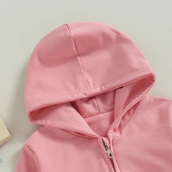 Solid Casual Zip Up Hooded Coat For Toddler Boys Girls Hoodies Jacket Long Sleeve Kids Coat Fall Winter Clothes Outerwear - Image 4
