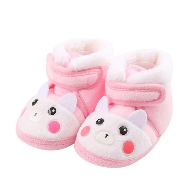 Baby Autumn Winter Boots Baby Girl Boys Winter Warm Shoes Cartoon Toddler Fuzzy Balls First Walkers Kid Shoes - Image 3