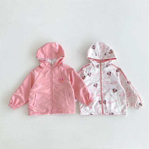 Two-sidesd Mickey Pattern Children Jacket 2024 New Fashion Cartoon Cute Loose Boys Girls Hooded Coats Kids Clothes Top Outerwear - Image 4