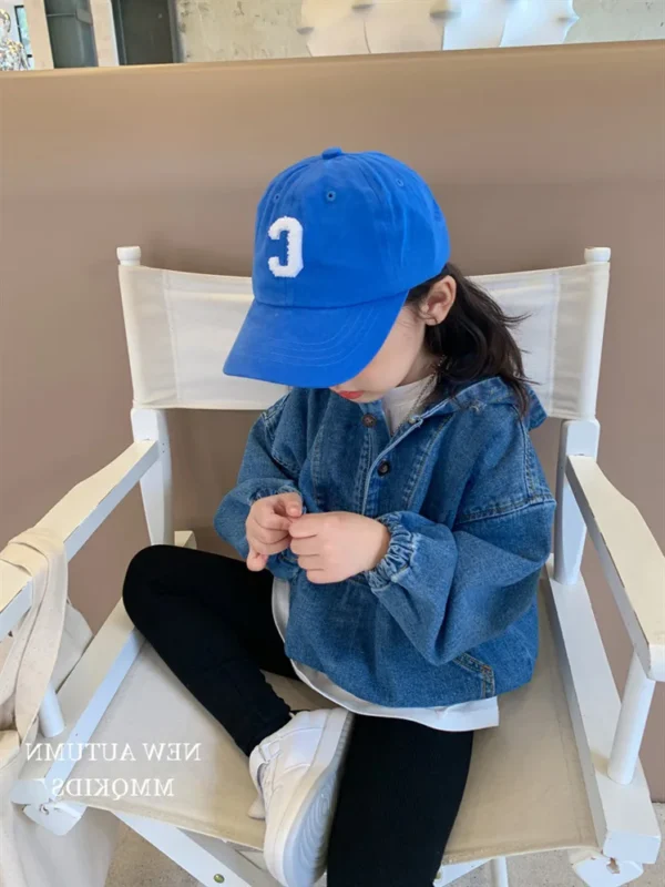 3443C Girl Cowboy Hooded Jacket Autumn New Korean Zipper Hooded Jacket Girl's Denim Coat 2-9Year Kid's Coat Outerwear - Image 4