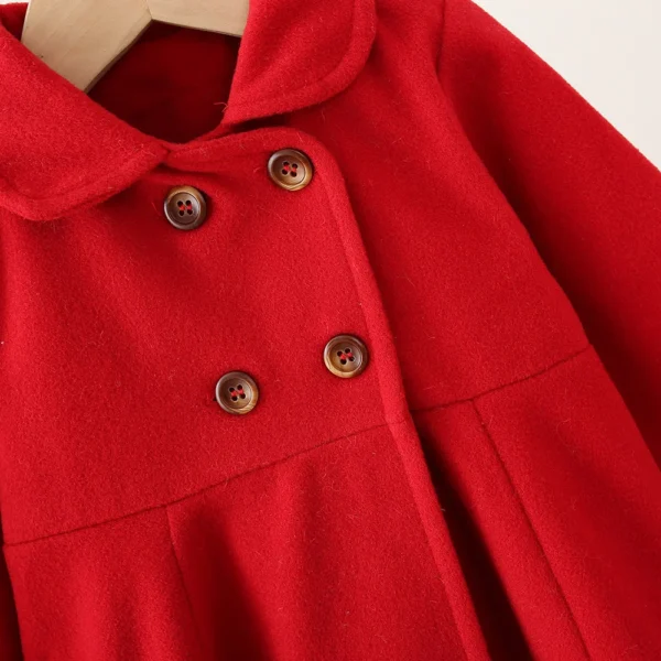 Autumn Newborn Girl Long Sleeve Woolen Coat Thickened Polo Collar Children's Jacket Fashion Double breasted Children's Clothing - Image 5