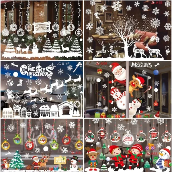 Christmas Wall Window Stickers Marry Christmas Decoration For Home 2024 Christmas Ornaments Xmas Tree Navidad Gift New Year 2025 - Image 2