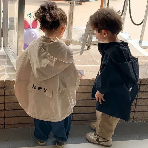2024 New Spring Boys Girls Hooded Jacket Children Toddler Autumn Cartoon Zipper Shirt Fall Baby Boy Letters Fashion Clothing - Image 4