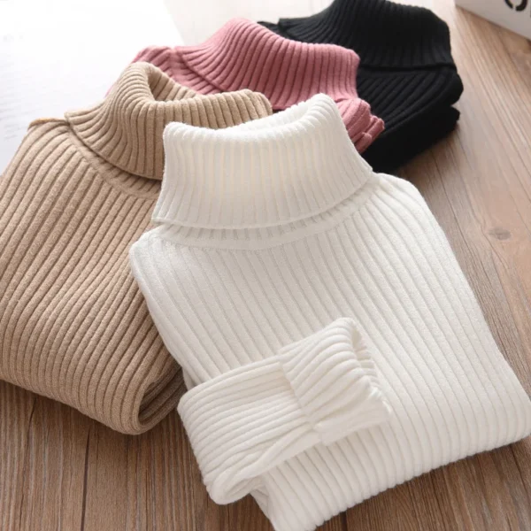 New Girls Sweater Pullovers Winter Boys Warm Sweaters Tops 2-11 Years Baby Bottoming Shirt Kids Clothes