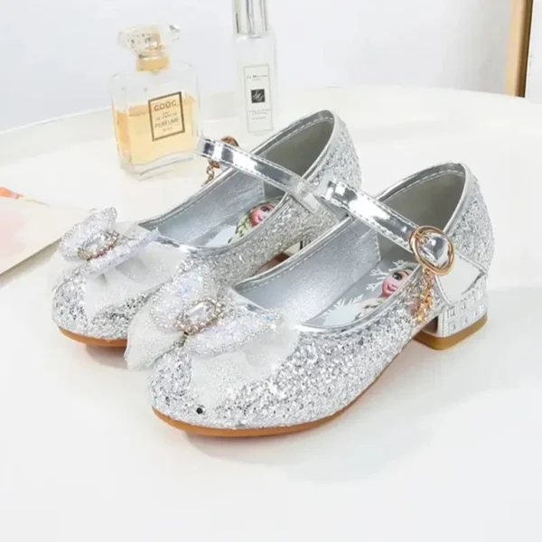 Disney Girls' Princess Sandals Children's Shoes Frozen Elsa Children's Shoes Girls Fashion Baby Pink Blue High Heel Shoes Size - Image 5