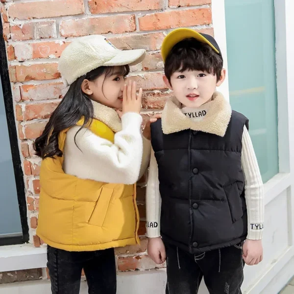 Autumn Winter New Boys Girls Sleeveless Hooded Vest Jacket Cartoon Print Coat Kids Warm Vest Outwear Clothes - Image 4