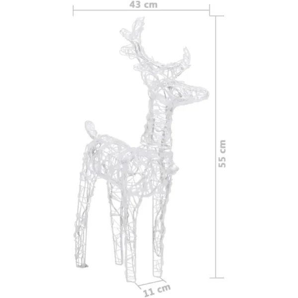 17x4x22 in 5 LED Outdoor Christmas Reindeer Yard Decoration, Lawn Decoration, Outdoor Luminous Reindeer Outdoor Gold - Image 2