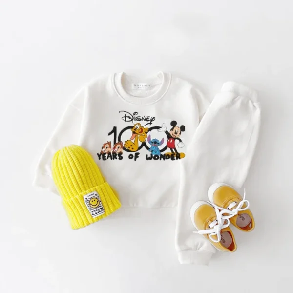 Disney Hoodies Baby Unisex Two Piece Sets Cartoon Print Long Sleeve Tops +Trousers Suit Toddler Boys Casual Sweatshirts Outfits - Image 5