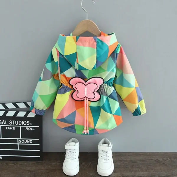 Kids Girls Spring Autumn Long Jackets 2023 New Fashion Kids Baby Butterfly Appliques Coats Casual Outerwear For 1-6Y - Image 2