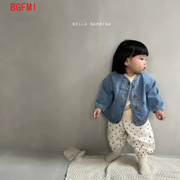 Korean Fashion Baby Boy Girl Cotton Denim Jacket Infant Toddler Child Jean Coat Kid Outwear Casual Spring Fall Kids Clothes 2-7Y - Image 6