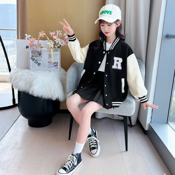 Teenage Girls Baseball Jackets For 5-14 Years Old Teens Clothes Children Sports Outerwear Coat Spring Autumn Fashion Boys Jacket - Image 3