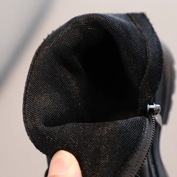 Kids Leather Shoes Boys Girls British Style Simple Side Zipper Design Non-Slip Short Boots Martins Boots - Image 5