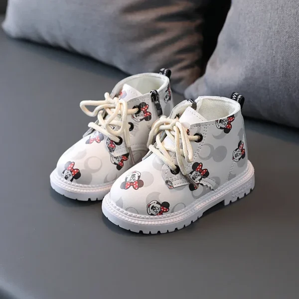 Disney Winter Children's Martin Boots Mickey Mouse Boys Girls Warm Cotton Boots Children Baby Kids Casual Shoes Toddler - Image 2