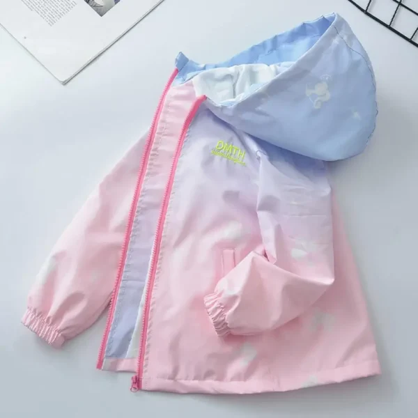 Korean Fashion Jacket For girls Teenager Casual Gradient Hooded Coat Boys Blazer Spring Autumn Windproof Sweet Coats Windbreaker - Image 2