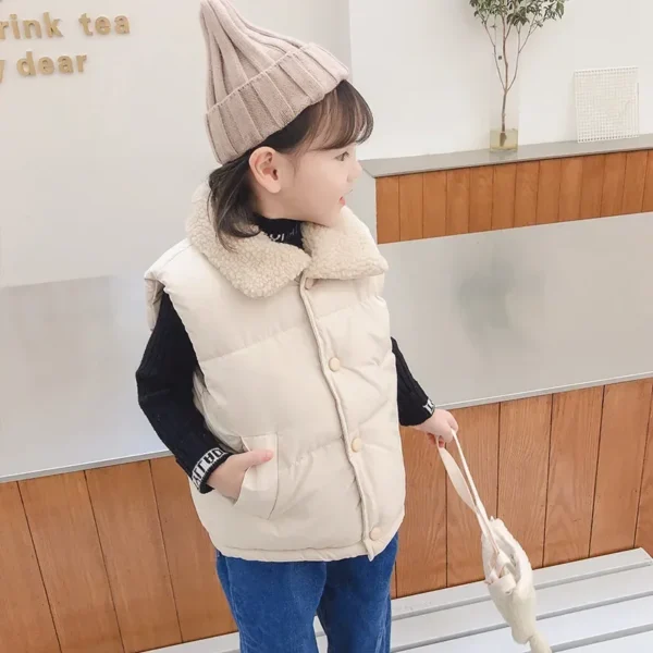Autumn Winter New Boys Girls Sleeveless Hooded Vest Jacket Cartoon Print Coat Kids Warm Vest Outwear Clothes - Image 6