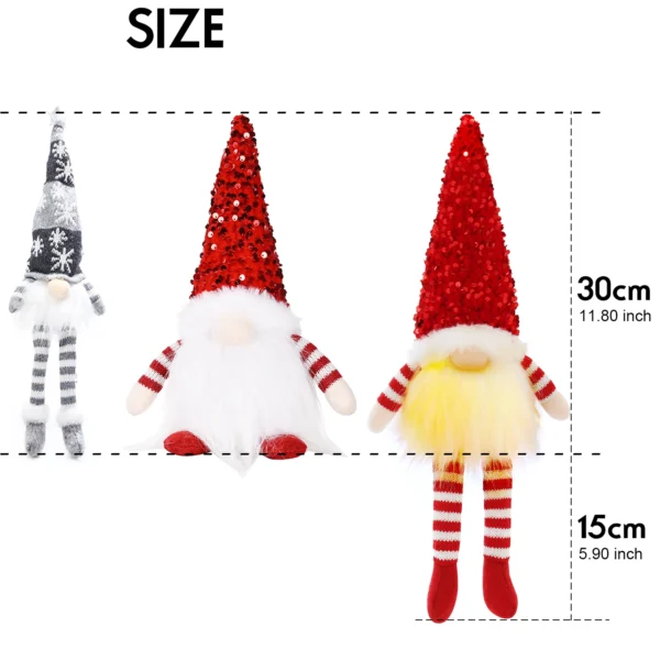 1~5pcs LED Glowing Gnome Sequins Faceless Doll Gift Christmas Decorations 2024 Night Light Home Xmas Tree Ornament New Year - Image 4