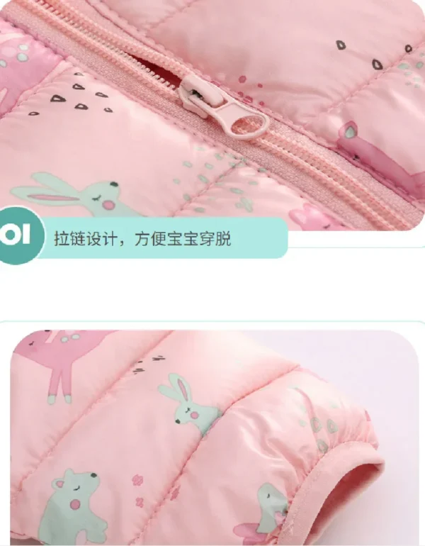 New Winter Down Warm Jackets Autumn Baby Thin Hooded Cotton Coats Girls Boys Cute Solid Outerwear 2-6 Years - Image 6