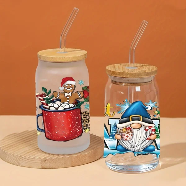Merry Christmas Santa Round Sticker Christmas Decoration For Home 2023 Xmas Ornament Navidad Natal Noel Gift Happy New Year 2024 - Image 6