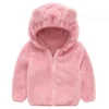 Baby Fleece Outerwear Kids Flannel Warm Coat Autumn Winter Boys Girls Jackets Children's Casual Hooded Cute Bear Ears Jacket - Image 2