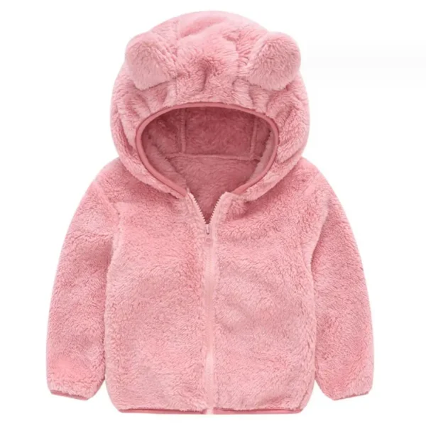 Baby Fleece Outerwear Kids Flannel Warm Coat Autumn Winter Boys Girls Jackets Children's Casual Hooded Cute Bear Ears Jacket - Image 2
