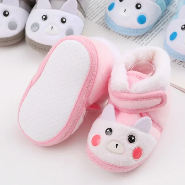Baby Autumn Winter Boots Baby Girl Boys Winter Warm Shoes Cartoon Toddler Fuzzy Balls First Walkers Kid Shoes - Image 6