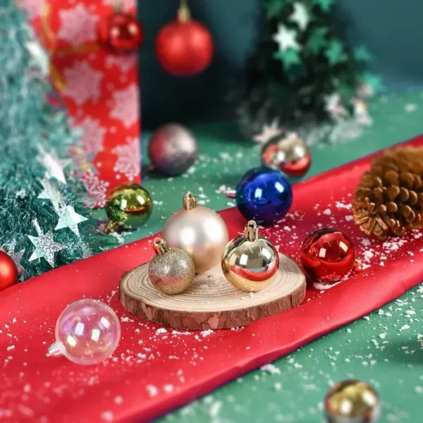 24/pcs 8CM Christmas Ball Ornaments Set Painted Plastics Christmas Tree Pendant Decoration Christmas Decoration Accessories - Image 3