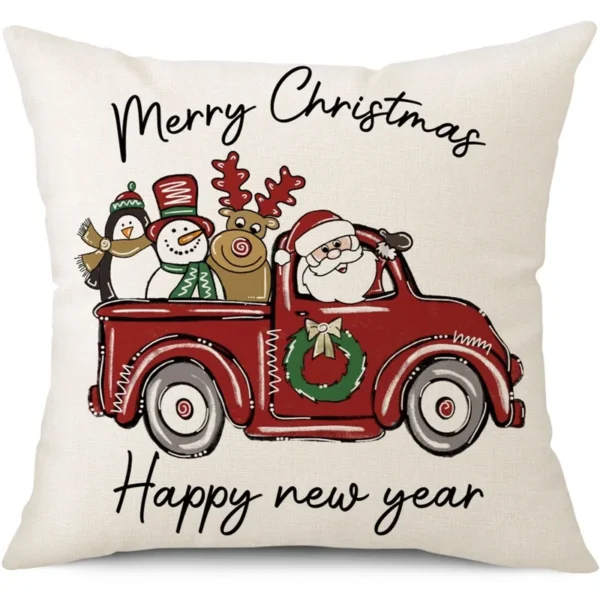 45cm Merry Christmas Cushion Cover Pillowcase 2024 Christmas Decorations for Home Ornament Happy New Year Christmas Decor 2025 - Image 6