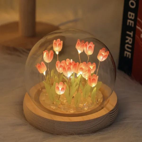 Handmade Creative DIY Tulip Night Light Material Package Self Assembling Night Lamp Home Decoration Holiday Gift Room Ornament