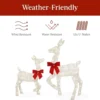 4-foot 3-piece Set of 2D Luminous Christmas Deer, Outdoor Reindeer Decoration, 175 LED Lights, Wooden Stakes, Zippers - White - Image 6