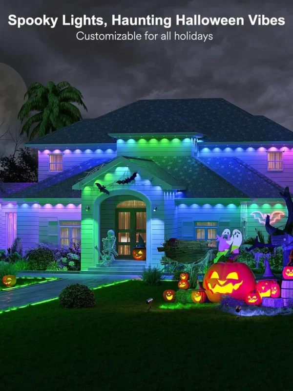 Permanent 100ft Smart Outdoor Lights 72 LED Lights Cool/Warm Eaves Lights IP65 Waterproof Christmas Halloween Party - Image 2