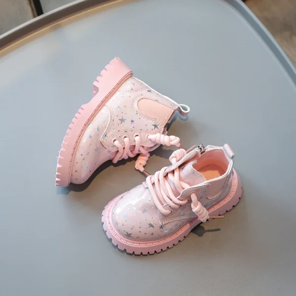 Children's Fashion Boots Black Low Lightweight Boys Girls Toddler Shoes 0-8 Years Old Soft Bottom Non-slip Kids Baby Boots Shoes - Image 2